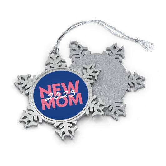 New Mom 2023 First Time Mother Pewter Snowflake Ornament