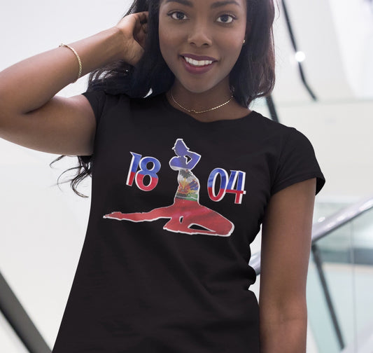 Women's Haitian Flag 1804 Neg Mawon | Haitian Independence New Marron Cotton Tee Shirt