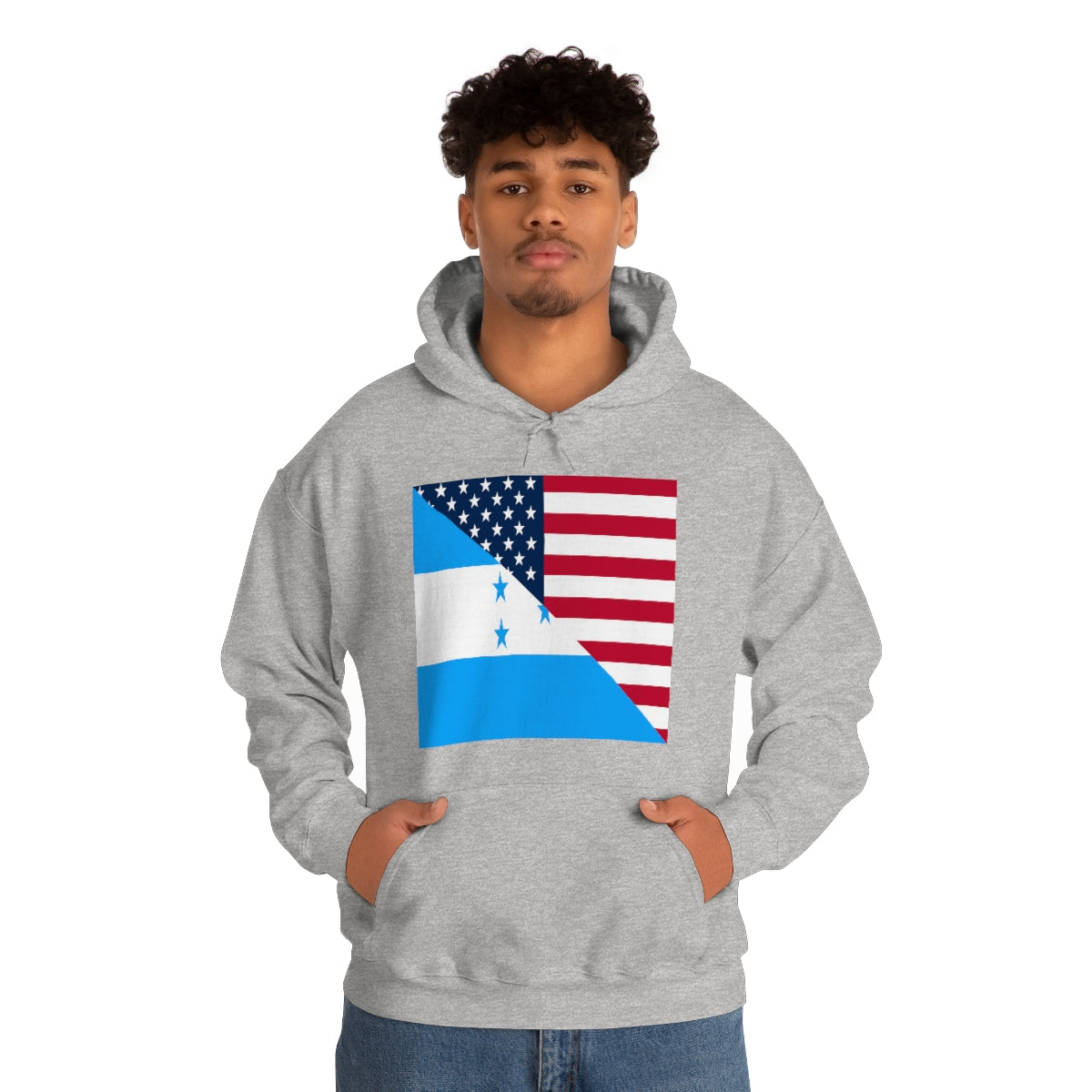 Honduras American Flag Half Honduran USA Hoodie | Unisex Pullover