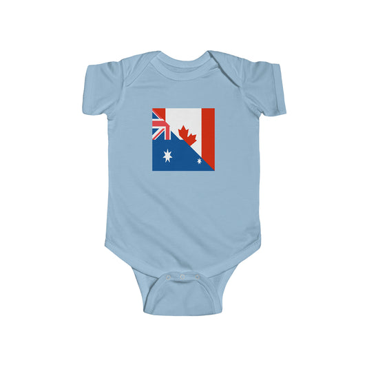 Australian Canadian Flag Half Australia Canada Baby Bodysuit | Newborn Boy Girl