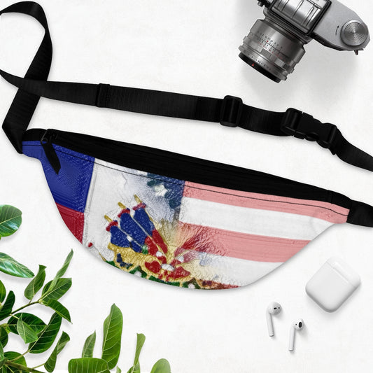 Haitian-American Flag Belt Bag | Haiti USA Fanny Pack