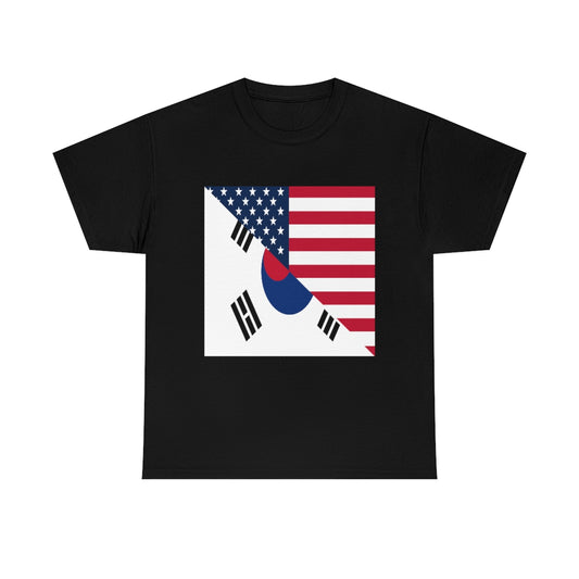 South Korean American Flag Half South Korea USA T-Shirt | Unisex Tee Shirt