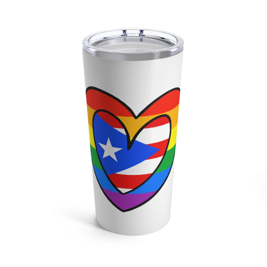 Puerto Rican Rainbow Flag Heart PR Pride Parade Tumbler 20oz