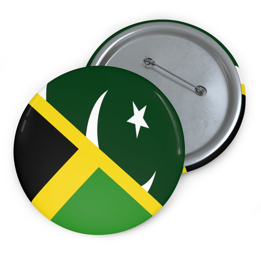 Jamaica Pakistan Flag Pin Button | Jamaican Pakistani Accessory
