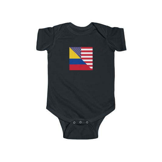 Colombian American Flag Baby Bodysuit | Colombia USA Newborn Clothes