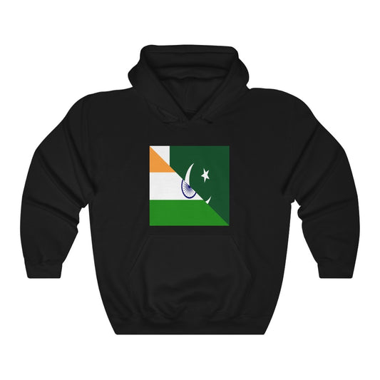 Pakistani Indian Flag Hoodie  | Unisex Half Pakistan India Pullover