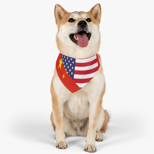 Chinese American Pet Bandana Collar | China Dog Cat Animal