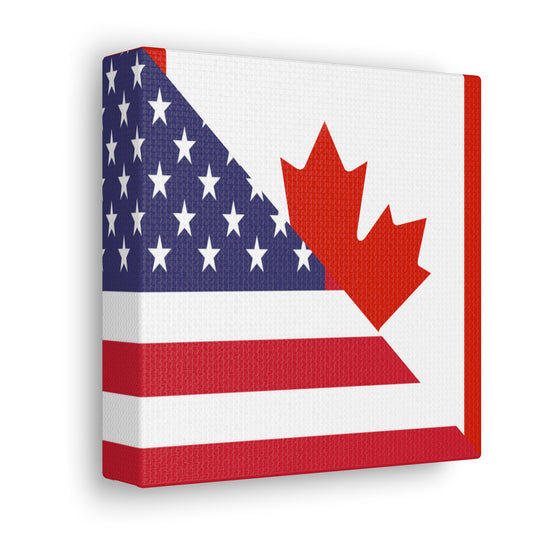 Canadian American Flag Canada USA Canvas Gallery Wraps | Wall Art