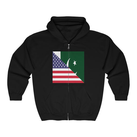 Pakistani American Flag Pakistan USA Zip Hoodie | Hooded Sweatshirt