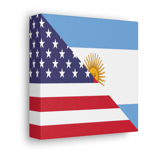 Argentina American Flag Argentinian USA Half Canvas Gallery Wraps | Wall Art