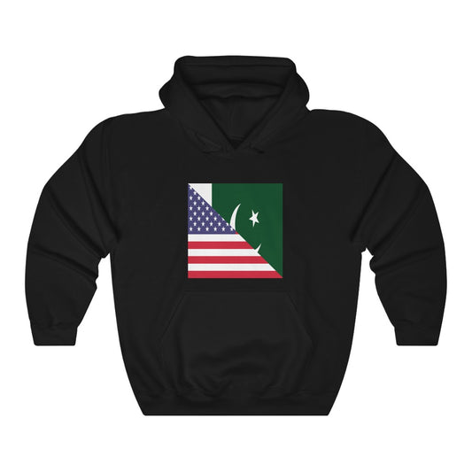 Pakistani American Flag Hoodie  | Unisex Half Pakistan USA Pullover