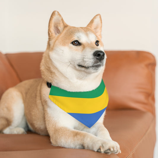 Gabon Flag Pet Bandana Collar | Animal Cat Dog Collar