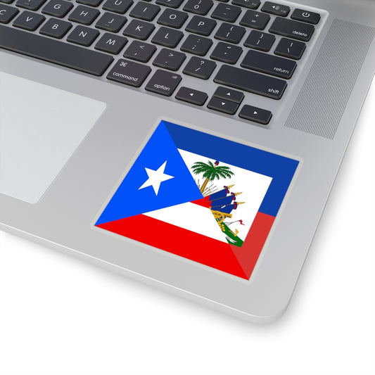 Puerto Rican Haitian Flag Sticker | PR Boricua Haiti USA
