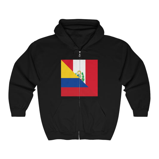 Peru Colombia Flag Peruvian Colombian Zip Hoodie | Hooded Sweatshirt