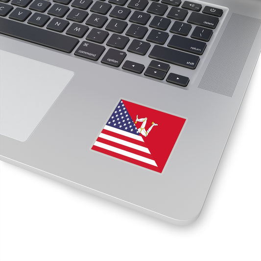 Isle of Man American Flag Sticker | USA Mann Accessory