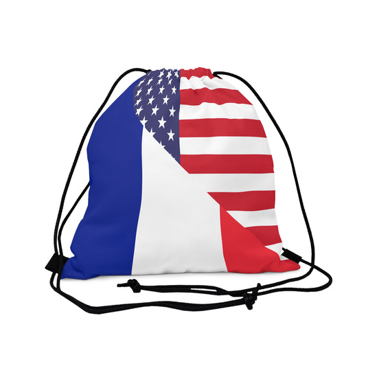 French American Outdoor Drawstring Bag | Half France USA Gym Sack