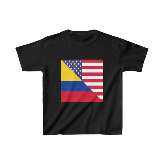 Kids Colombian American Flag Colombia USA T-Shirt | Unisex Tee Shirt