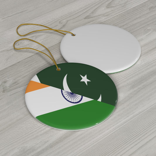 Pakistani Indian Flag Ceramic Ornaments | Pakistan India Christmas Tree