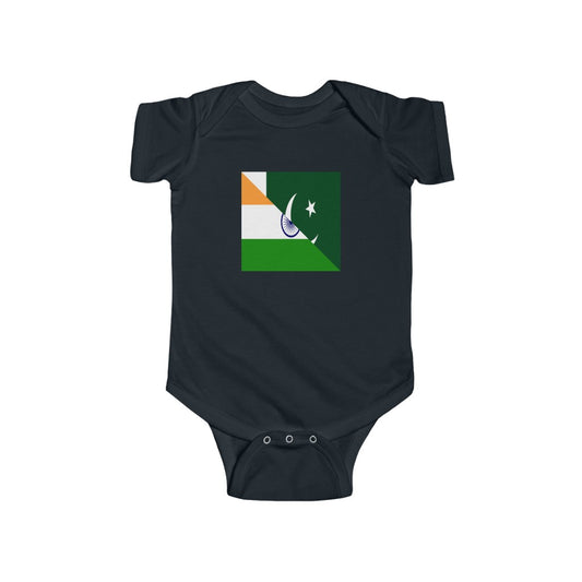 Indian Pakistani Flag Baby Bodysuit | India Pakistan Newborn Boy Girl