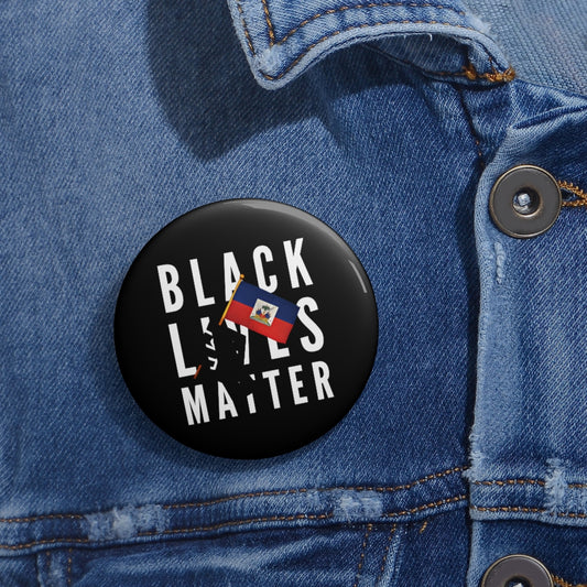 Black Lives Matter Haitian Flag Pin Button | BLM Haiti