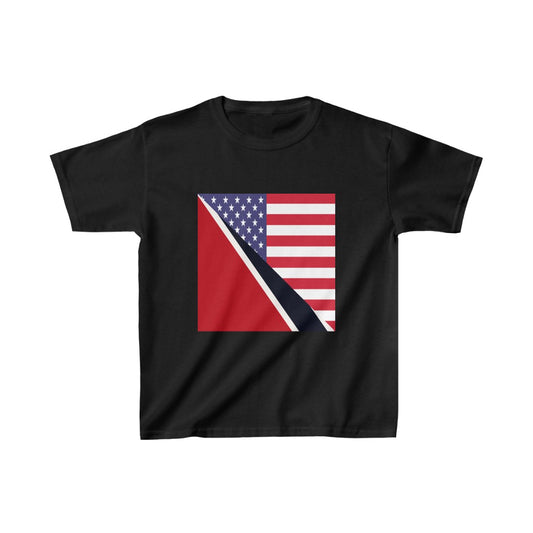 Kids Trinidad American Flag Trini USA T-Shirt | Unisex Tee Shirt
