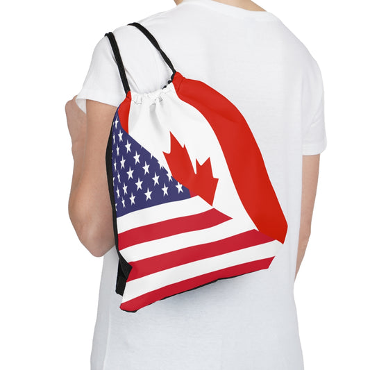 Canadian American Outdoor Drawstring Bag | Half Canada USA Gym Sack