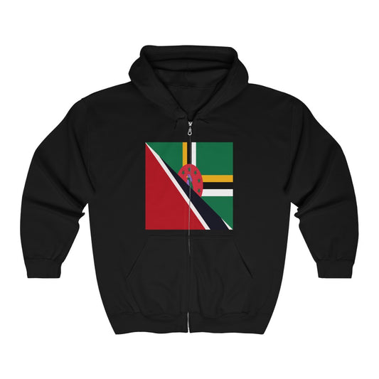 Trinidad Dominica Flag Trini Tobago Zip Hoodie | Hooded Sweatshirt
