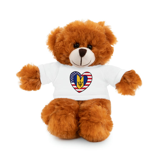 Bajan American Valentines Day Gift Stuffed Animal | Barbados USA Flag Toy