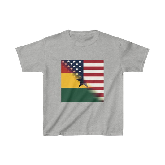 Kids Ghana America Flag | Half Ghanaian T-Shirt | Unisex Tee Shirt
