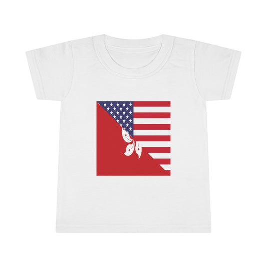 Toddler Hong Kong American Flag T-Shirt | Hong Kongers USA Boy Girl Clothes