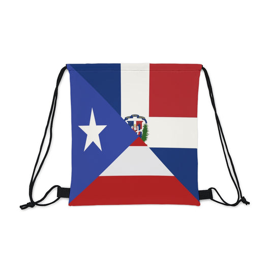 Puerto Rican Dominican Outdoor Drawstring Bag | Half Dominican Republic Boricua USA Gym Sack