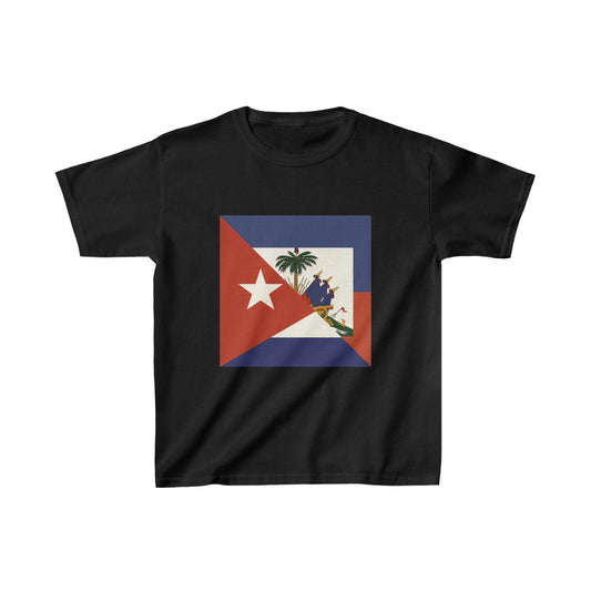 Kids Haiti Cuba Flag | Haitian Cuban Ayiti Cubano T-Shirt | Unisex Tee Shirt