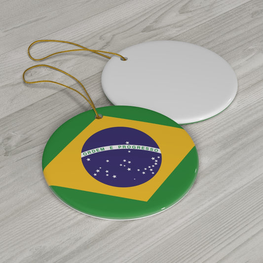 Brazil Flag Ceramic Ornaments | Brazilian Brasil Christmas Tree