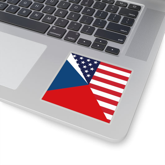 Czechia American Flag Sticker | Czech Republic USA