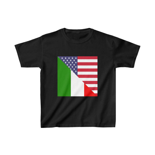 Kids Italian American Flag Italy Italiano USA T-Shirt | Unisex Tee Shirt