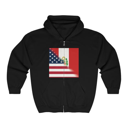 Peru America Flag | Peruvian American Flag Zip Hoodie | Hooded Sweatshirt