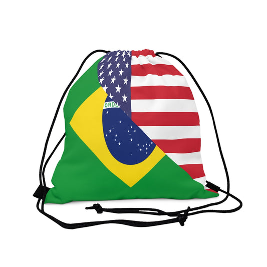 Brazilian American Outdoor Drawstring Bag | Half Brazil USA Gym Sack