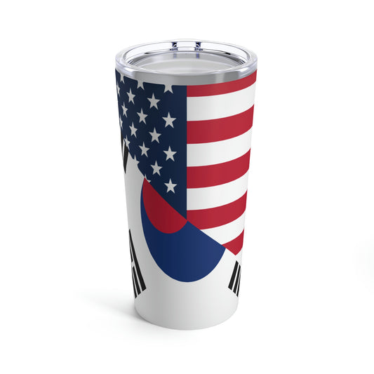 South Korean American Flag Half South Korea USA Tumbler 20oz Beverage Container