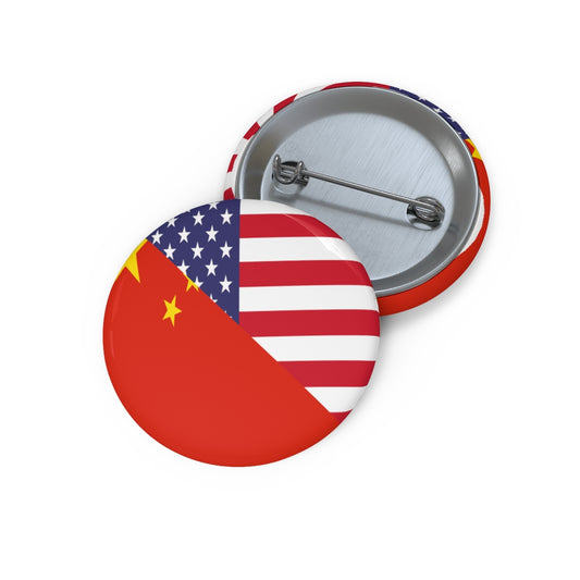 Chinese American Asian Flag Pin Button | China USA