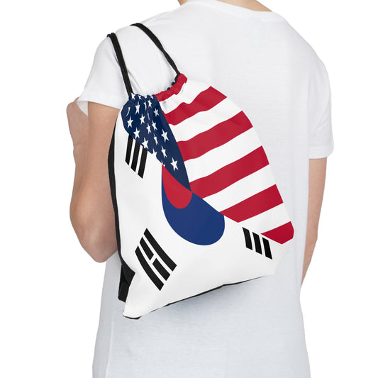 South Korean American Outdoor Drawstring Bag | Half Korea USA Gym Sack