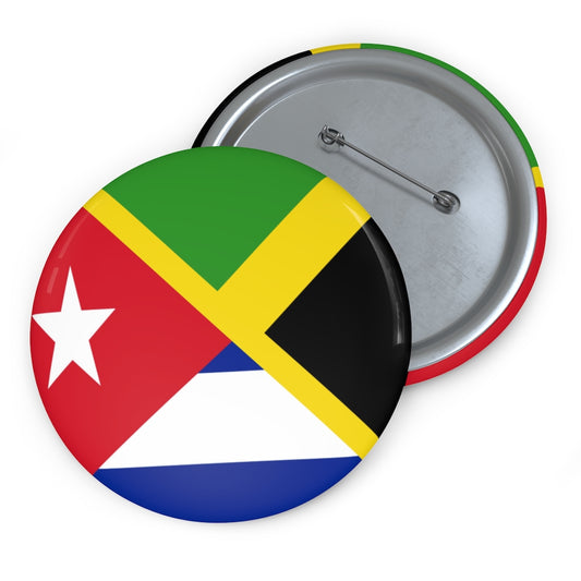 Jamaica Cuba Flag Pin Button | Jamaican Cuban