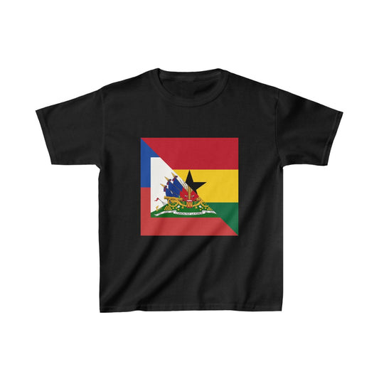 Kids Haitian Ghanaian Flag | Half Haiti Ghana T-Shirt | Unisex Tee Shirt