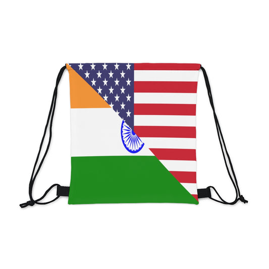 Indian American Outdoor Drawstring Bag | Half India USA Gym Sack