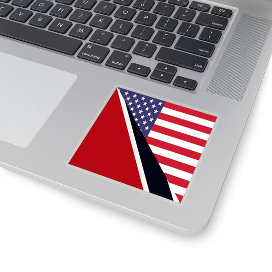 Trinidadian American Flag Sticker | Half Trinidad Trini USA Stickers