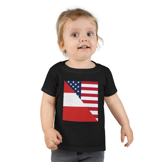 Toddler Austria American Flag T-Shirt | Unisex Austrian USA Tee
