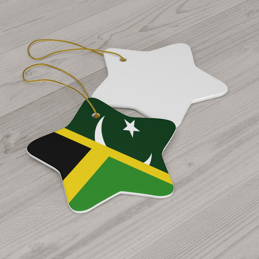Pakistani Jamaican Flag Ceramic Ornaments | Pakistan Jamaica Christmas Tree
