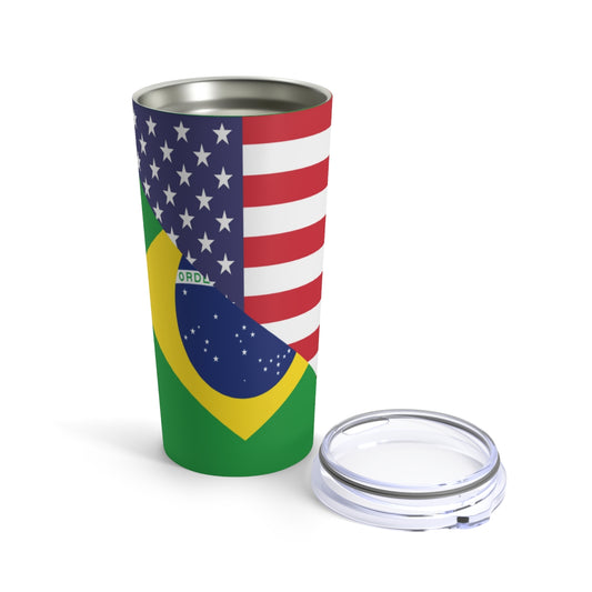 Brazilian American Flag Half Brazil USA Brasil Tumbler 20oz
