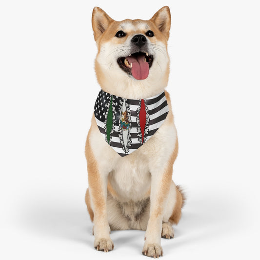 Mexican - American Flag Pet Bandana Collar | USA US Mexico Dog Cat