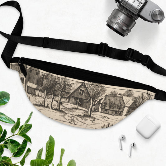 Country Village, archers in foreground by Johannes van Doetecum | Fanny Pack Bag