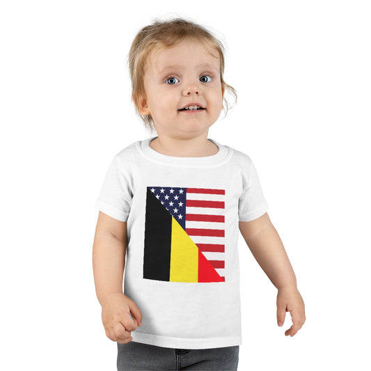 Toddler Belgian American Flag T-Shirt | Unisex Belgium USA Tee